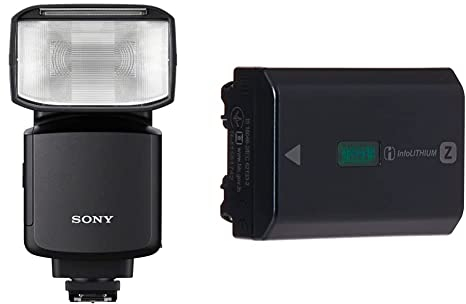 Sony HVL-F60RM2 | Externer Blitz mit kabelloser Funksteuerung, Schwarz, HVLF60RM2.CE7 & NP-FZ100 Akku (InfoLITHIUM-Akku Z-Serie, 7,2V/16,4Wh (2280 mAh)) schwarz