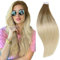 RUNATURE Extensiones Adhesivas Balayage Castaño Cenizo con Rubio Platino Extensiones de Cabello Natural Humano Adhesivo Extensiones Cinta Pelo Natural 18 Pulgadas/45cm 20pcs/50g #BA8/60