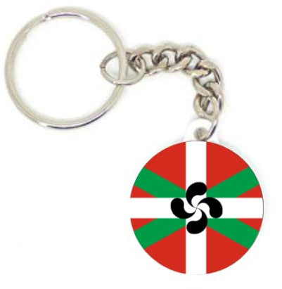Porte clé badge drapeau pays basque croix le lauburu personnalisé fait main