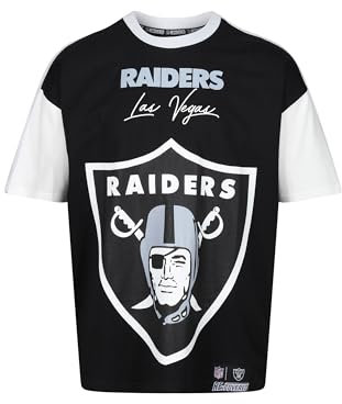 Recovered -NFL- Las Vegas Raiders 'Oversized' Cut and Sew T-Shirt Black XXL
