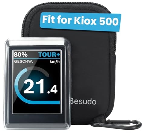Besudo Displayschutz-Set passend für Kiox 500 Display(BHU3700) - Display Schutzhülle mit Neopren Schutztasche für Kiox 500 vor Kratzern, Stößen - Ebike Zubehör Protective Cover - L046-KB