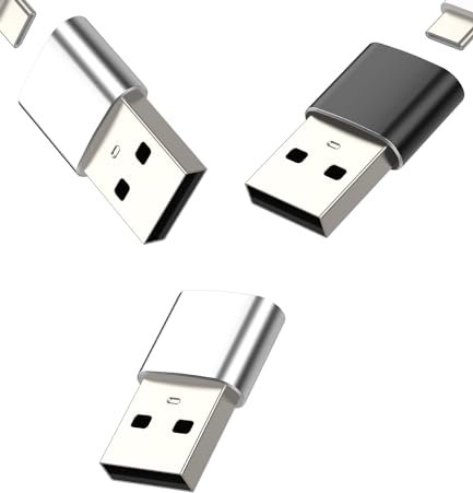 Adaptador USB a Tipo C (3Pack)USB C Hembra to USB 3.0 Conector Cargador Conversor Cabo Cargador Rapido Corriente Accesorios Cable Thunderbolt 4 Para iPhone 15 Compatible con Samsung Coche Charger