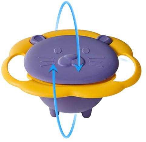 VENCENTE Toddler Gyro Bowl | Anti Spill Rotating Toddler Bowl,360 Degree Rotate Spill-Proof Bowl, Toddler Bowls for Kids, Boys, Girls