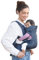 Infantino Flip Advanced 4-in-1-Trage: Ergonomisch, umwandelbar, zum Tragen vorne und hinten, nach innen oder außen, für Neugeborene und ältere Babys (3,6–14,5 kg), Blumendruck, Marineblau.