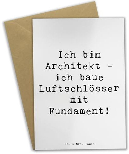 Mr. & Mrs. Panda Grußkarte Spruch Architekt Luftschlösser - Geschenk, Glückwunschkarte, technisch, Geburtstagskarte, Geschenke mit Herz, Berufe,