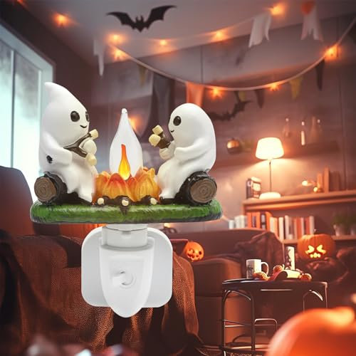 VOSSOT Ghost Campfire Flickering Nightlight, 2024, nuovo fantasma, falò, luce notturna per bambini, dolce Halloween fantasma, luce notturna di Halloween, luce notturna tremolante, luce notturna a LED