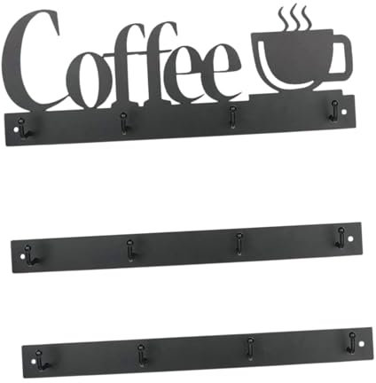 Gralara 3 Pieces Coffee Mug Wall Rack, Tea Cup Hanger Organizer Display Decor