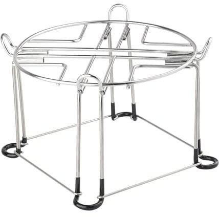 Water Filter Stand Compatible with Berkey Big, Royal and Travel System, 9'' Diameter 6'' Tall Countertop Stainless Steel Stand with Hooks for Most Medium Gravity Fed Water Coolers