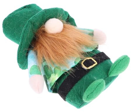 Warmhm 1 STK Gesichtslose Puppe Figur Einhorn Ihr Plüschpuppenverzierungen Grün Niedliche Sache Zwerge St. Patricks Day Gartenzwerg Pinguin Matschige Spielzeuge Vlies Green