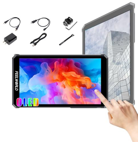 FEELWORLD ps6 5,5 pulgadas OLED pantalla táctil monitor de cámara, 1080x1920, HDMI 2.0100000: 1 relación de contraste, 148g ultra - ligero, horizontal pantalla de conmutación vertical, monitor de