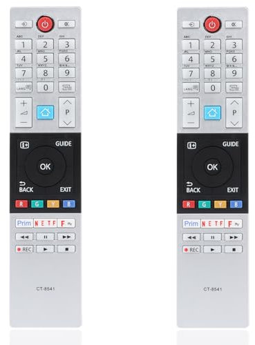 2PACK CT-8541 Remote Control Replacement for Toshiba Smart TV, CT8541 30101774 RC42150P for Toshiba UHD Freeview 2018 2019 Ready HD LCD LED TV - No Setup Required