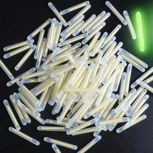Hehglng 100 Stück Angelposen, Leuchtstab, fluoreszierend, dunkel, Leuchtstäbe, Angelposen, Zubehör, Korken, Posen, Zubehör, 3 mm