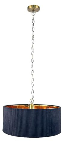Relaxdays Hängelampe, Stoffschirm, HxD: 180 x 40 cm, Moderne Pendelleuchte, E27-Fassung, Esszimmerlampe, schwarz/Bronze