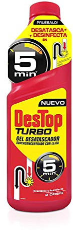 Destop Turbo Gel Desatascador para Tuberías Superconcentrado - Hasta 2 Usos, El embalaje puede variar