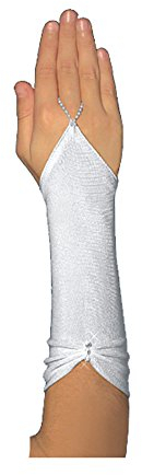 YES Fingerlose Kommunionhandschuhe Handschuhe zur Kommunion, Strasssteinchen, Mädchen KA-34 lang