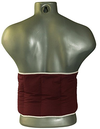Coussin-ceinture aux graines de lin à sept compartiments avec fermeture à bande auto-agrippante - longueur environ 135cm - Coussin thermique XXL - Grande bouillotte micro-ondes, bordeaux