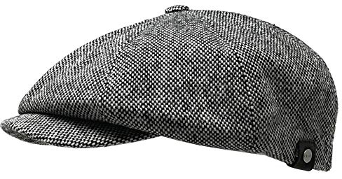 WEROR Herren Schiebermütze Schirmmütze Flatcap Cap Mütze WEROR-10.1 (54-55, Grau-Schwarz)