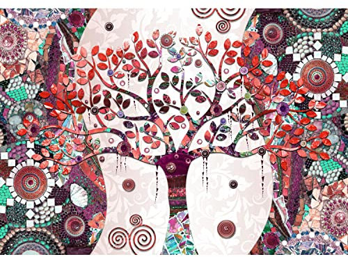 Runa Art Papier peint intissé Gustav Klimt Arbre de Vie 352 x 250 cm Toison Mur XXL Tableaux Muraux Tapisserie Photo Décoration Murale Salon Chambre rouge 9219011c