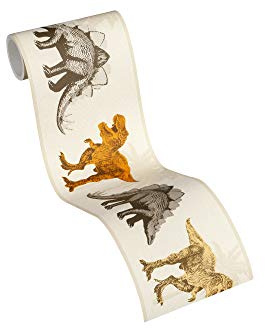 A.S. Création Bordüre Little Stars Borte mit Dinosauriern 5,00 m x 0,13 m braun orange Made in Germany 358362 35836-2