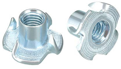sourcing map M5 4 Pronged Tee Nut T-Nut for Table Legs Rock Climbing Wall Woodwork Holds Wood Cabinetry 50Pcs