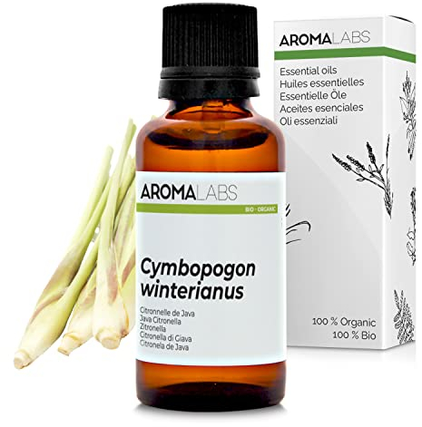 Aroma Labs - Citronela De Java - Aceite Esencial Orgánico - Quimiotipado y Certificado AB - 30 mL