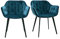 Miliboo Design-Stühle aus petrolblauem Samt Stuhlbeine aus schwarzem Metall (2er-Set) Burton