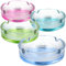 com-four® 4x Aschenbecher aus buntem Glas - Abascher für Haushalt und Gastronomie - farbige Tischaschenbecher für Zigaretten - Rauchwarensammler 5 mm dickes Glas (04 Stück - farbiger Boden)