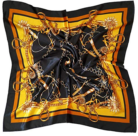 vabovin Seidenähnliches Kopftuch für Damen, quadratisch, Satin, bedruckt, Bandana, für Haarwickel, modisches Accessoire, 90 cm, 35'' x 35''