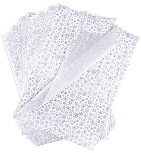 TUPARKA Geschenkpapier für Weihnachten, Schneeflocken, Geschenkpapier für Heimwerker und Basteln, Geschenktüten, Dekorationen in Weihnachtsparty (52 x 38 cm)