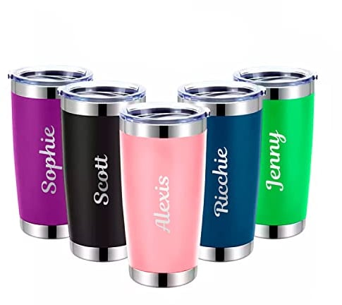 Personalised Travel Mugs for Men Engraved Reusable Personalised Name Mugs Portable Vacuum Dat Travel Mugs for Hot Drinks Travel Mugs with Lids for Teachers Pink for Women