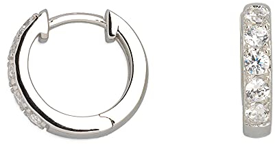 XENOX XS8654 Modern Classic Fashion Creolen 925er Silber mit Zirkonia Ø 12mm