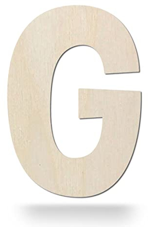 Kleenes Traumhandel Holzbuchstaben - Buchstabe aus Holz - Buchstaben für Türbeschriftung - Alphabet aus Holz für Kinderzimmer, Wohnzimmer u.v.m. - (15 cm, Großes G)