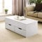 Home Source Lift Up Top Living Room Coffee Table, Pivoting Lid, Locking Support, 2 Large Storage Drawers, White