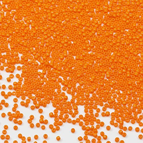 Tibaoffy Größe 12/0 Glas-Craft-Rocailles 2 mm Orange-Perlen für Schmuckherstellung (insgesamt ca. 100 g, ca. 11000 Stück)