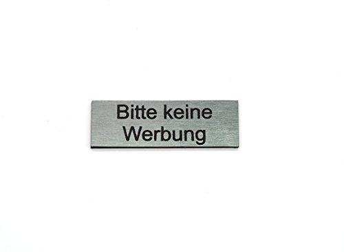 Gravurheim Briefkastenschild Türschild individuelle Gravur Name | selbstklebend - personalisiert | Kunststoff - Plastik | viele Farben und Größen (Bitte keine Werbung, Silber-Schwarz)