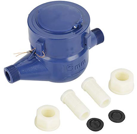 Jenngaoo Digitales Wasser-Flo-w-Messgerät, 15-mm-Gartenschlauch-Wasserzähler Kunststoff-Kaltwasserzähler-Messwerkzeug für den Garten- und Heimgebrauch