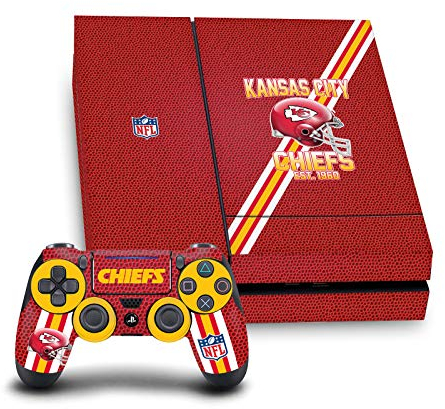 Head Case Designs Offizielle NFL Kansas City Chiefs Team 1 Vinyl Haut Gaming Aufkleber Abziehbild Abdeckung kompatibel mit Sony Playstation 4 PS4 Console and DualShock 4 Controller Bundle