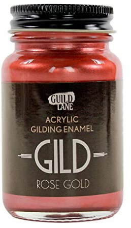 Guild Lane GILD Metallic Acrylic Enamel Paint - Rose Gold - For Wood, Metal, Glass, Furniture & Crafts - Water-Based, Non-Tarnish Finish - 60ml Tin - Made in Britain