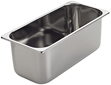 Lacor - 66175 - Cubeta para Helado, Recipiente de Helado, Bandeja Acero Inoxidable 18/10, Heladera, Conserva el Helado, Bordes Perfilados, Apilable, Apta para Lavavajillas, 360x165x150 mm