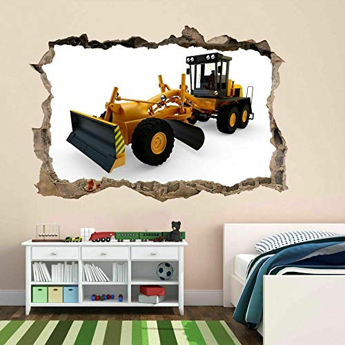 Wandtattoo - Grader Baumaschine Wandaufkleber Wandtattoo Kinderzimmer Büro Dekor Bf9 3D Aufkleber für die Wand - Wanddekoration - 80x125cm
