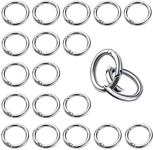 Clip Scatto Molla Rotonda, 20 pezzi 28mm Moschettoni a innesco, Anellini Aperti Anellini Gancio Fibbia Portachiavi-O, Anello Moschettone per Bigiotteria Anelli, Tracolla for Accessorio Organizzato