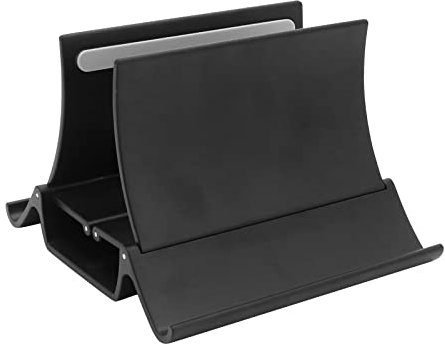 Beowanzk Laptop Stand for Desk Gravity Sensor Foldable Book Stand Portable Vertical Laptop Computer Holder with All Notebooks (Black)