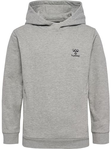 hummel Unisex Kinder Hmloffgrid Hoodie Kids Hooded Sweatshirt, Grey Melange/Forged Iron, 116 EU
