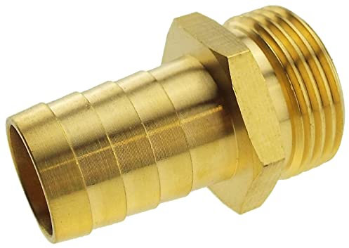 Solid Brass Barb/Thread connectors,hosetails Pond Pump/Filter/Waterfall/Fountain Fitting (1 bspm-25mm Barb)