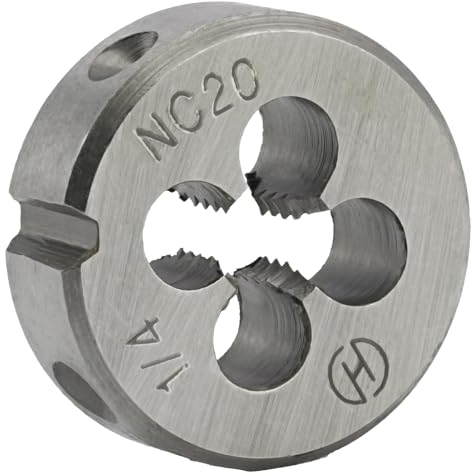 Aceteel 1/4-Zoll-20 UNC Runde Schneideisen für Rechtshänder, Maschinengewinde-Schneideisen 1/4 x 20 UNC