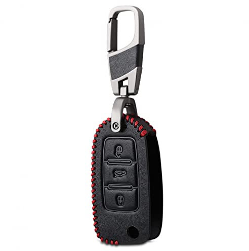 ALIANQ Housse de Protection de clé à Distance en Cuir pour Voiture, Accessoires de Porte-clés pour VW Volkswagen Polo Passat Golf 4 5 6 Jetta MK6 tiguan Golf Plus