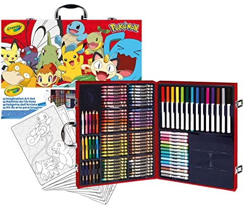 CRAYOLA — Maletín Pokemon de Pinturas para Niños, Kit Pikachu con Lápices, Ceras y Rotuladores, Colores Variados, Set de +115 Unidades, No Tóxico, Apto para Niños a Partir de 5 Años