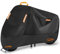 Motorradabdeckung Outdoor Wasserdicht Motorrad Haube Motorroller Plane Roller Garage 300D Oxford mit 4 Reflektionsstreifen und 2 Schlossloch, 2 Fixierschnallen und 1 Tasche (L:190x95x110 cm)