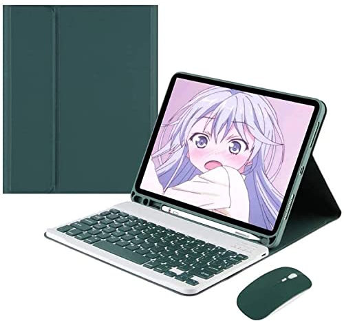 ERY Cover Tastiera per Lenovo Tab M10 FHD Plus 10.3 TB-X606F/X606X con Mouse Tastiera Italiana Bluetooth Magnetica Staccabile, Sottile Leggera Folio Stand Cover,Verde