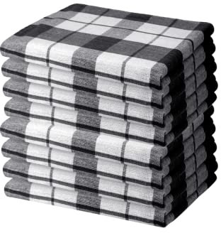 Hometex Premium Textiles 8er Set Geschirrtücher Grubentücher | Oeko-TEX®Standard 100 - aus 100% Baumwolle | Extra saugfähig und schnell trocknend | 50 x 70 cm Schwarz